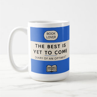 The Best Is Yet To Come Retro Paperback Cover Blue Coffee Mug