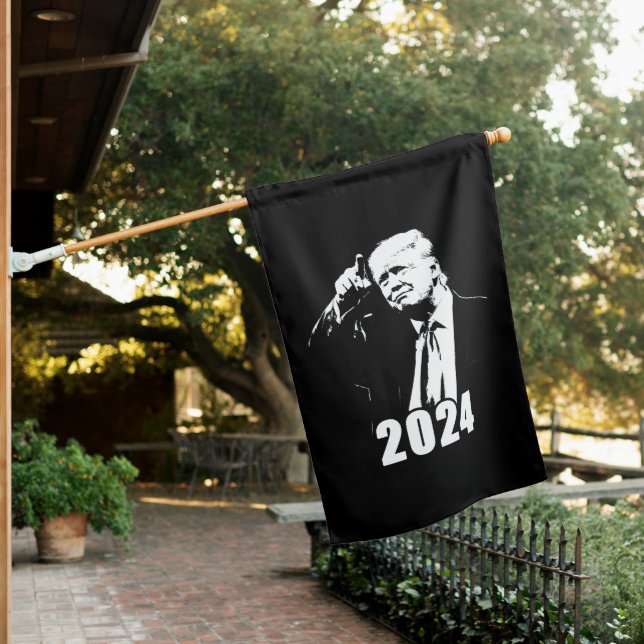 The Best is Yet to Come: Trump USA 2024 Graphic  House Flag (In SItu)