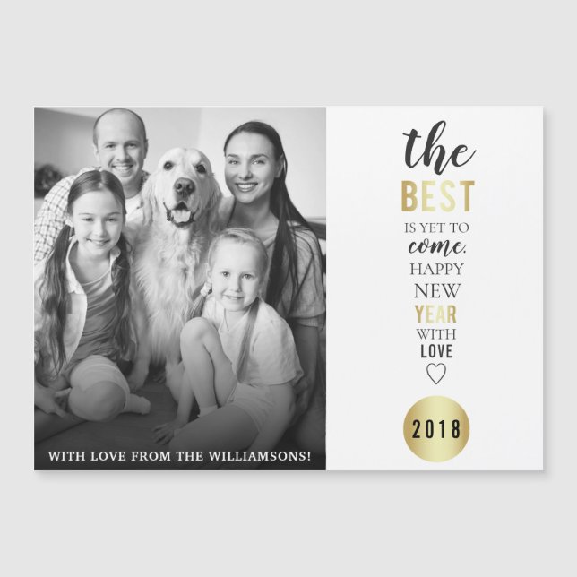 The Best Is Yet To Come Typography New Year Photo (Front)