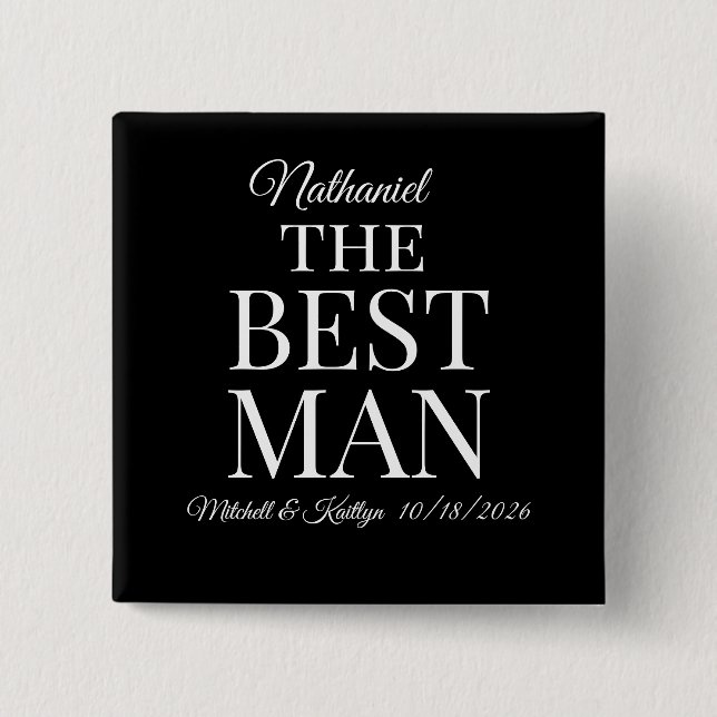 The Best Man Wedding Button (Front)