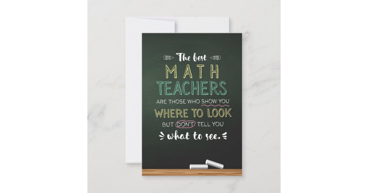 The best Math Teachers Thank You Card | Zazzle