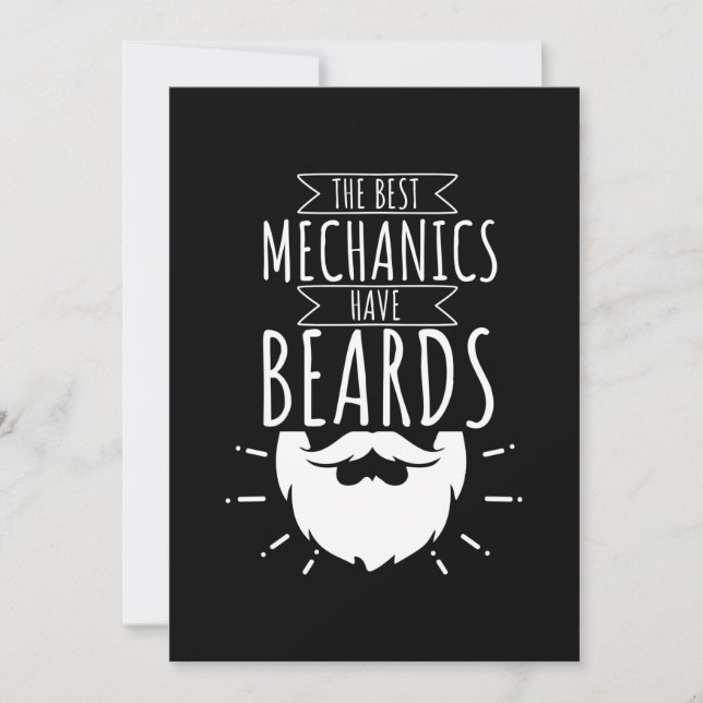 The Best Mechanics Have Beards Invitation (Front)
