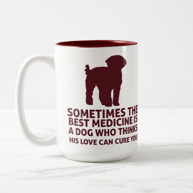 The Best Medicine Doodle Service Dog 15oz Mug (Left)
