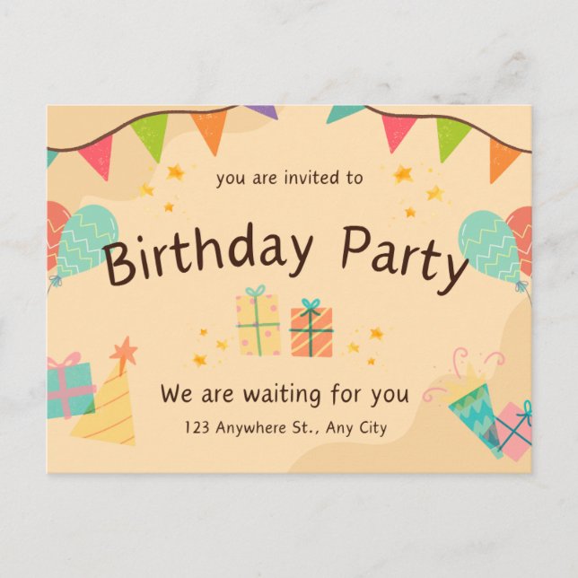 The best model for the birthday invitation  postcard (Front)