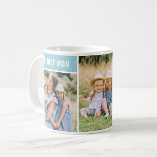 The Best Mom Aqua Photo Collage Coffee Mug