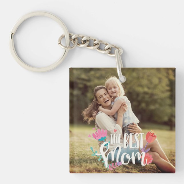 The Best Mom Customizable Keychain (Front)