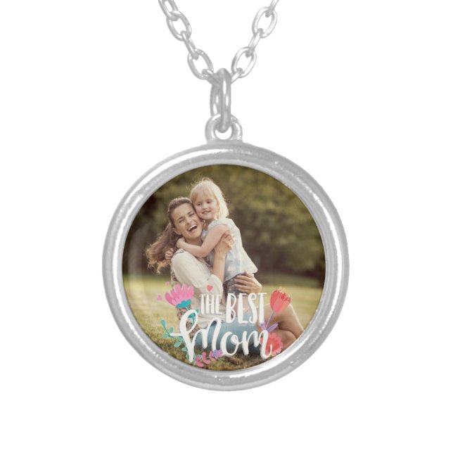 The Best Mom Customizable Silver Plated Necklace (Front)