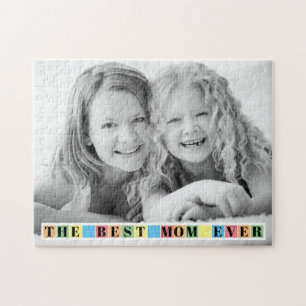 The best mom ever colorful Mother's Day photo Jigsaw Puzzle