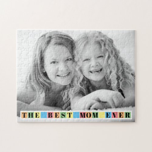 The best mom ever colorful Mothers Day photo Jigsaw Puzzle