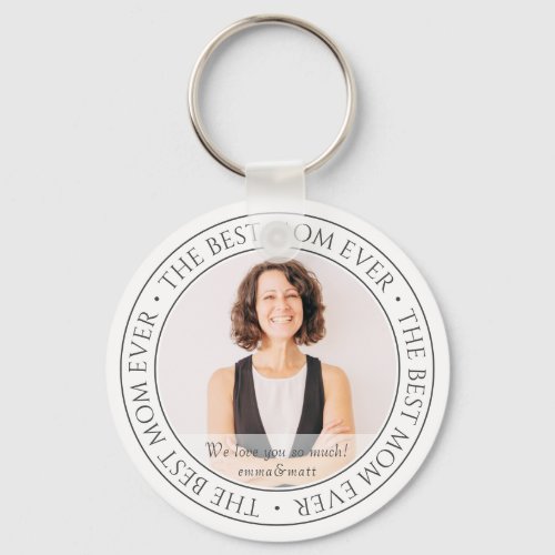The Best Mom Ever Modern Classic Photo Keychain