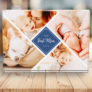 The Best Mom Ever Modern Custom Photo Block