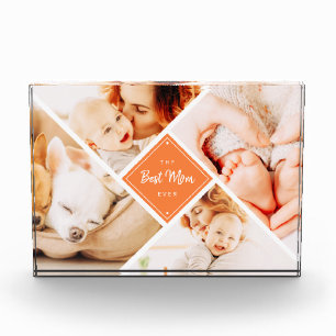 The Best Mom Ever Modern Custom Photo Block