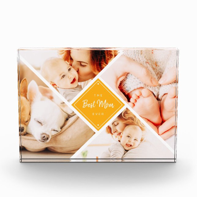The Best Mom Ever Modern Custom Photo Block (Front)