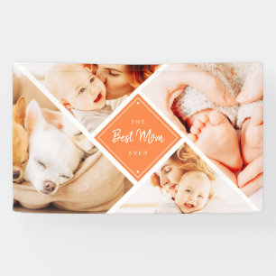 The Best Mom Ever Modern Custom Photos Banner