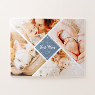The Best Mom Ever Modern Custom Photos Jigsaw Puzzle