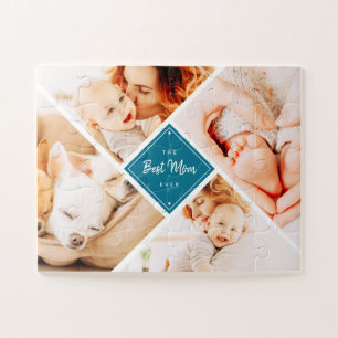 The Best Mom Ever Modern Custom Photos Jigsaw Puzzle