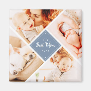 The Best Mom Ever Modern Custom Photos Magnet