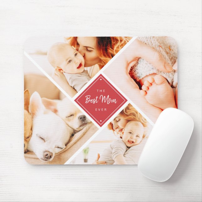 The Best Mom Ever Modern Custom Photos Mouse Pad (With Mouse)