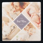 The Best Mom Ever Modern Custom Photos Stone Coaster<br><div class="desc">This simple and classic design is composed of serif typography and add a custom photo. "The Best Mom Ever" in the middle and surrounded by four photos of your mom,  mommy,  mother,  mum,  mama etc.</div>
