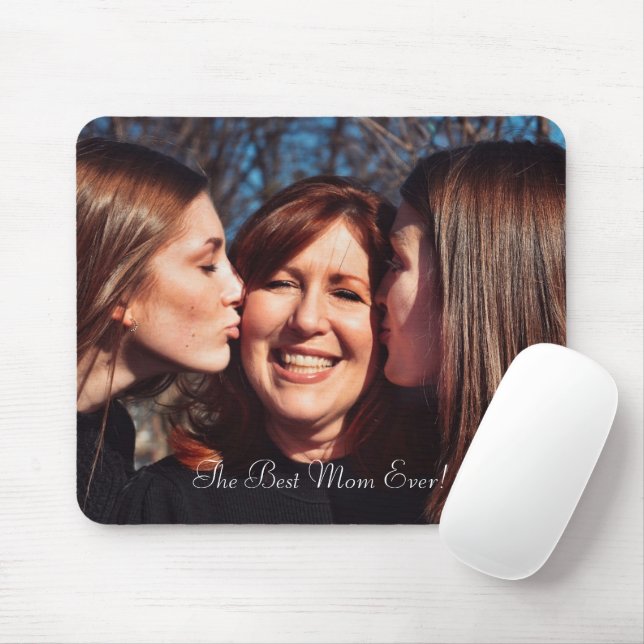 The Best Mom Ever Simple Modern Full Photo Script Mouse Pad (With Mouse)
