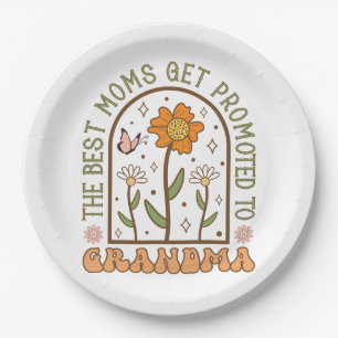 The Best Mom Gets Promoted To Grandma Paper Plates