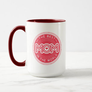 The Best Mom Magenta Pink Modern Typography Mug