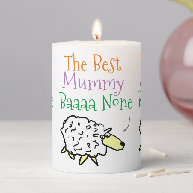 The Best Mummy Baaa None Pillar Candle (In Situ)