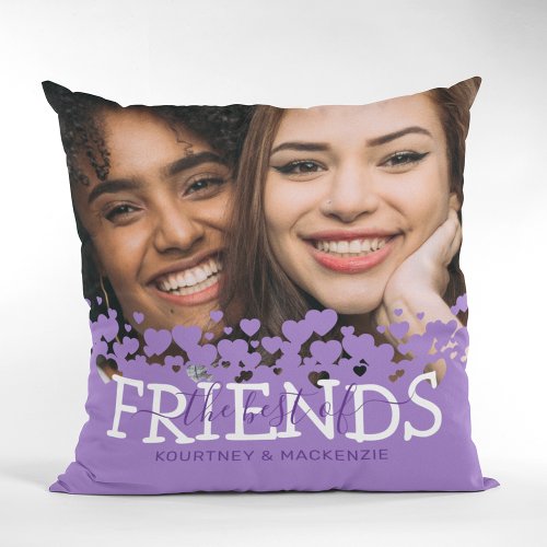 The Best of Friends Purple Photo Throw Pillow