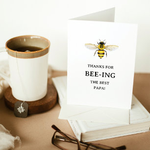 The Best Papa Elegant Cute Bee Father's Day Holiday Card