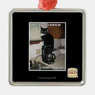 the best part uv wakin up metal ornament