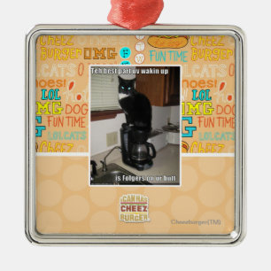 the best part uv wakin up metal ornament