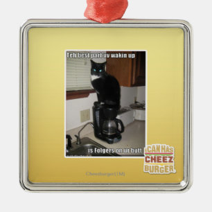 the best part uv wakin up metal ornament