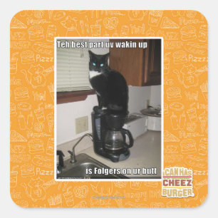 the best part uv wakin up square sticker
