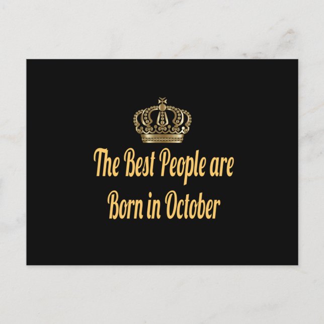 The Best People Are Born In October Postcard (Front)