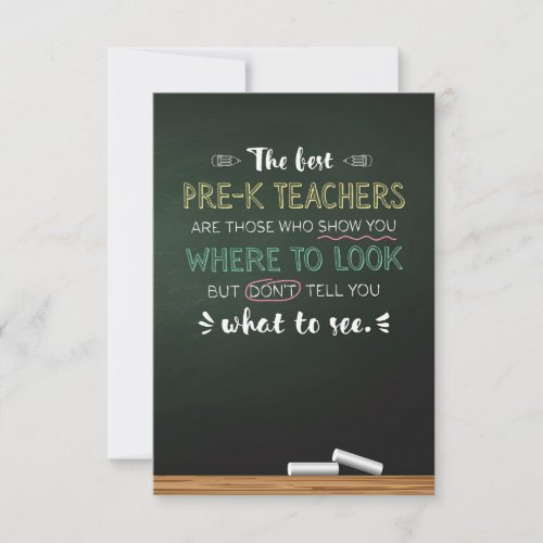 The best Pre_K Teachers Thank You Card