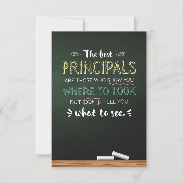 The best Principal Principals Thank You Card (Front)