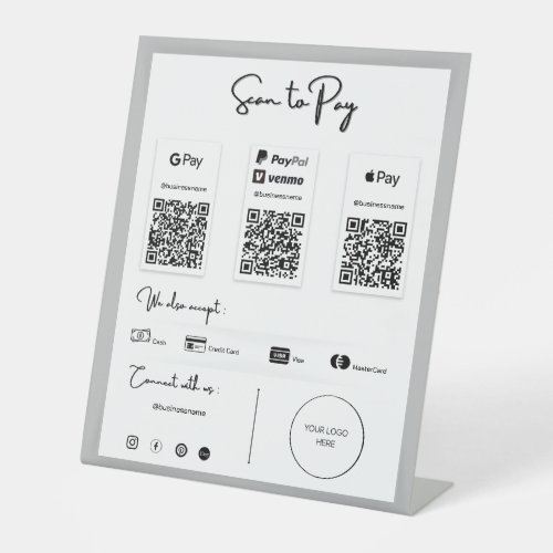 The Best QR Code Payment by Phone Pedestal Sign