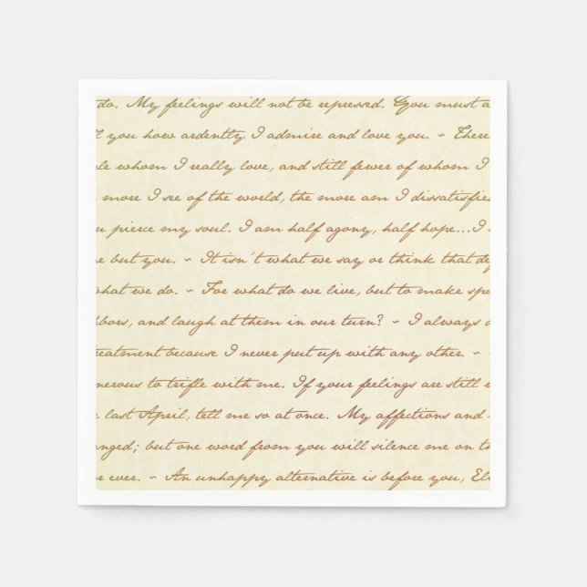 The Best Quotes from Jane Austen Napkins (Front)