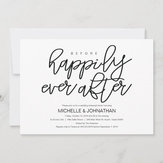 The best Rehearsal Dinner Invitation Card (Front)