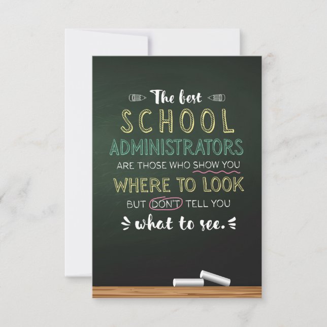 The best School Administrators Thank You Card (Front)