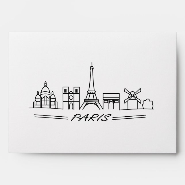 The best sights of Paris Envelope (Front)