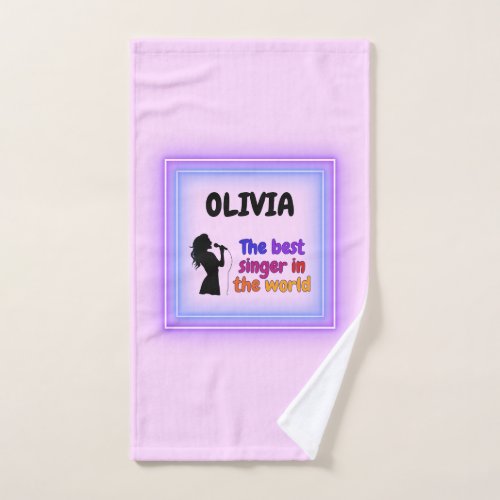 The best singer in the world hand towel 