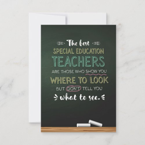 The best Special Education Teachers Thank You Card