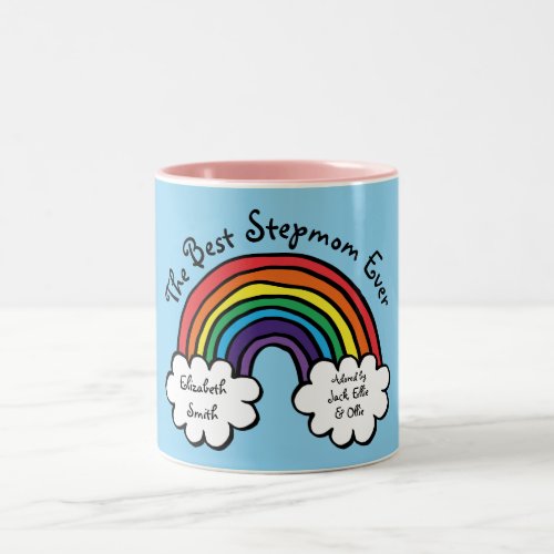 The Best Stepmom Stepmother Ever Rainbow Blue Two_Tone Coffee Mug