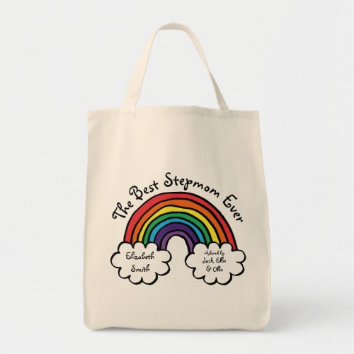 The Best Stepmom Stepmother Ever Rainbow Tote Bag