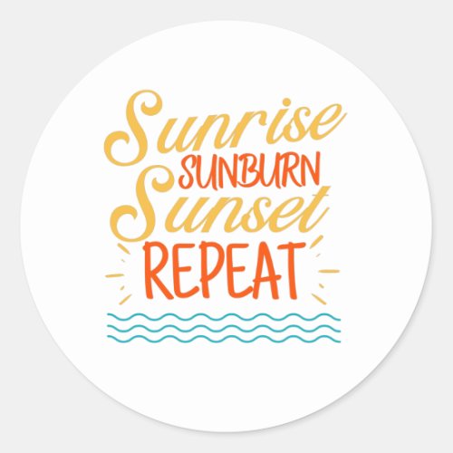 The Best Sunset Sunrise Beach Gift Classic Round Sticker