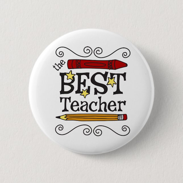 The Best Teacher Button (Front)
