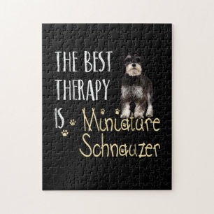 The Best Thearapy is Miniatura Schnauzer Jigsaw Puzzle