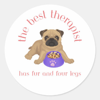 The Best Therapist Has Fur and Four Legs Classic Round Sticker