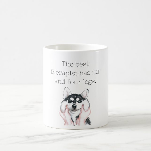 The best therapist has fur and four legs mug (Center)